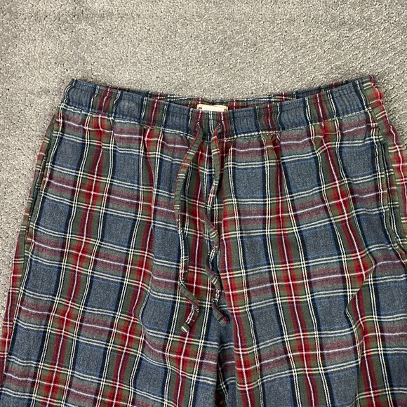 LL Bean Scotch Plaid Sleep Pants Pajama Bottoms Lot of 2 Men's Medium Loungewear - Picture 8 of 13